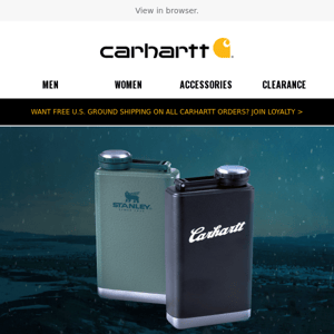 Spend $150+, get a free Carhartt flask