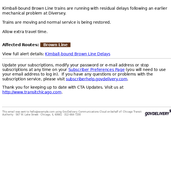 Kimball-bound Brown Line Delays