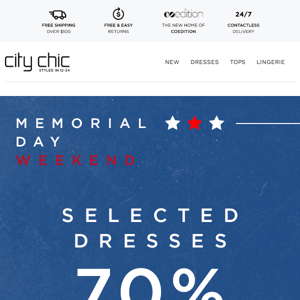 Memorial Day Weekend Has Come Early: 70% Off* Selected Dresses