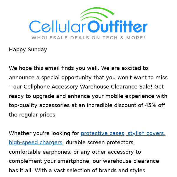 Cellphone Accessories Warehouse Clearance