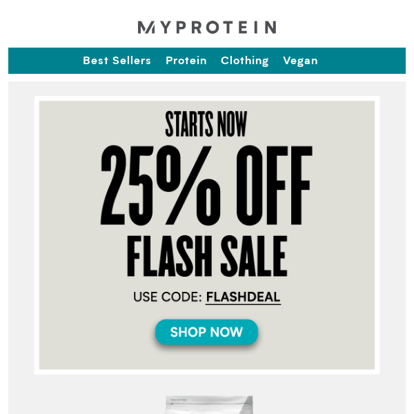 Time to stock up My Protein with our 25% off flash sale ⚡