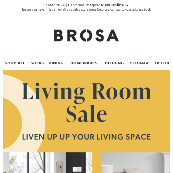 Brosa Living Room Sale is ON!