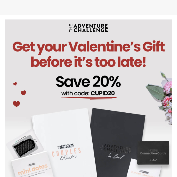 Final days for 20% off Valentine's gifts