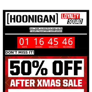 50% OFF AFTER XMAS SALE