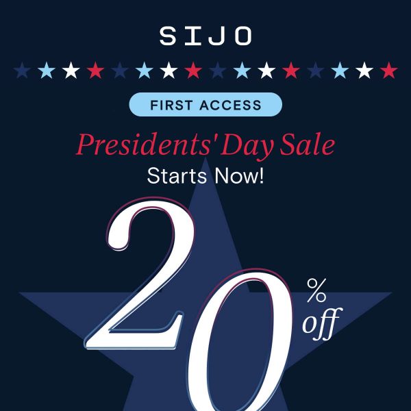 Presidents' Day Sale Starts NOW!