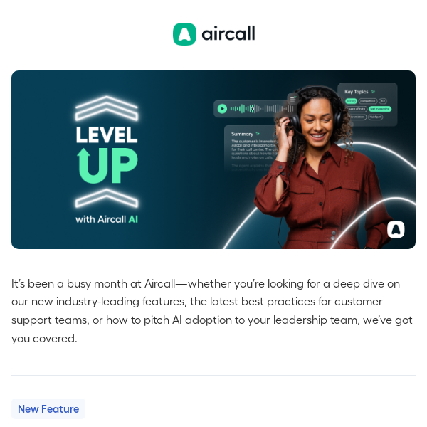 Unlock Aircall’s new AI features