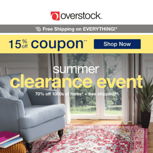 Claim Your 15% off Coupon! Bring the Heat 🔥 with Summer Steals for Your Whole Home!