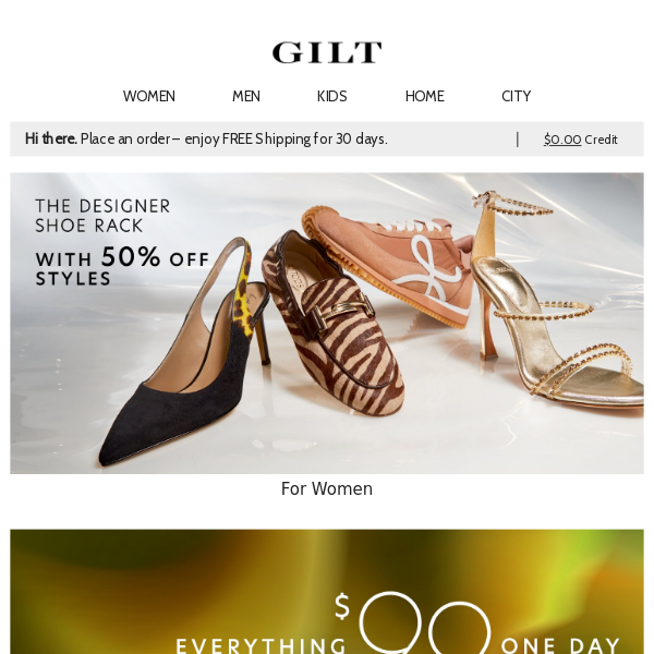 Designer Shoe Rack With 50% Off Women’s Styles | Everything $99: One Day Only