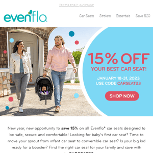 Your best car seat is 15% off, Jan. 18-31!