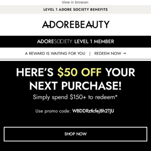 Here's $50 off, cause what are beauty bff's for?