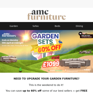 UP TO £600 OFF GARDEN FURNITURE 🔥🐰