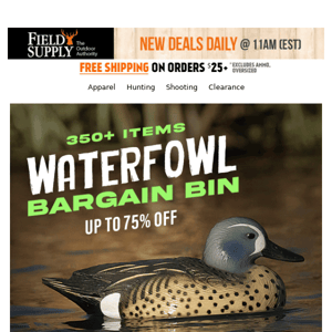 🦆💥🍗 Waterfowl bargain specials up to 75% off. 350+ items
