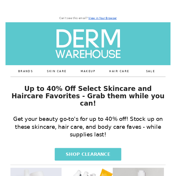 DermWarehouse Clearance Sale - Up to 40% Off Select Items!