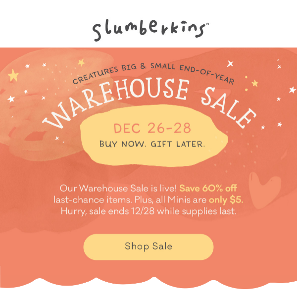 Warehouse Sale: 60% OFF 🌟