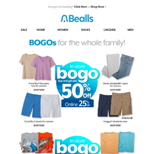 BOGOs for the whole family!