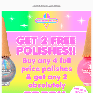 💅🏼Get 2 FREE nail polishes ALL WEEKEND!