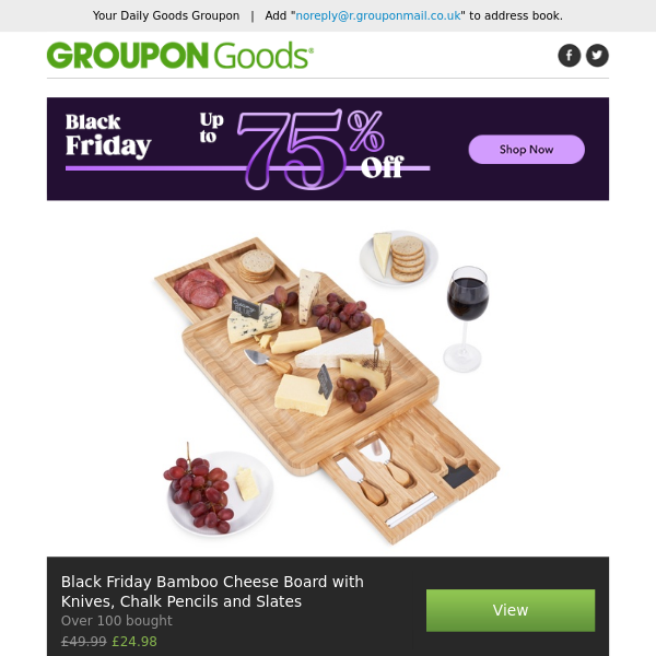 EXTENDED - EXTRA 10% OFF! Black Friday Bamboo Cheese Board with Knives, Chalk Pencils and Slates, Wireless Visual Smart Doorbell, One or Two Cheese Board Sets, Duracell AA or AAA Batteries & More