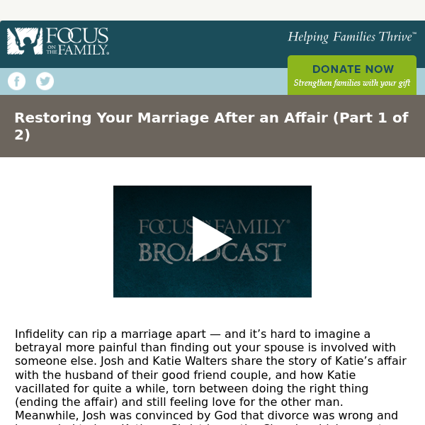 Restoring Your Marriage After an Affair