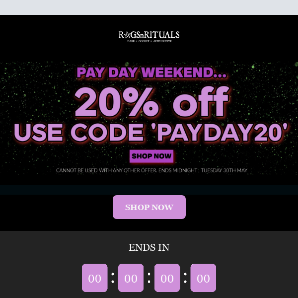 🤑Payday Sale 20% Off Everything Has Landed🤑