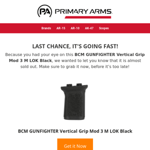 ⚡ It’s almost gone! See if BCM GUNFIGHTER Vertical Grip Mod 3 M LOK Black is available ⚡
