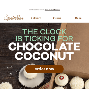 The Chocolate Coconut clock is ticking!
