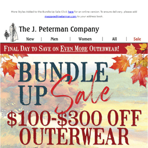 Last Call! Up to $300 Off Outerwear