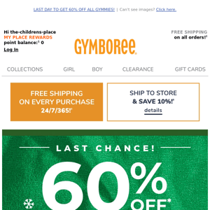 HURRY! 60% OFF GYMMIES ENDS TODAY!