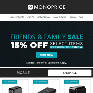 MORE Friends & Family SALE | Extra 15% OFF Select Items!