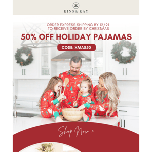 50% Off Holiday Pajamas 🎄