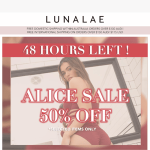 50% OFF Alice Sale!