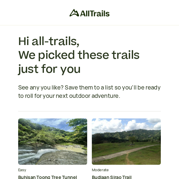 All Trails, here are some trails just for you