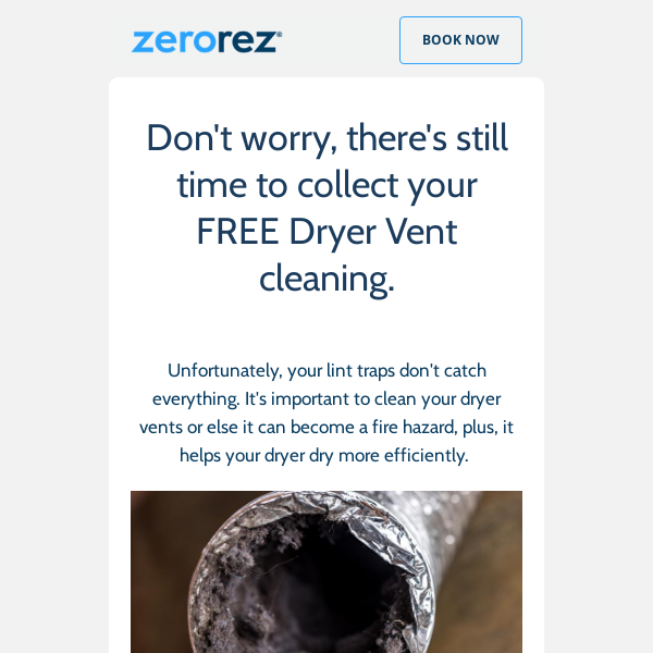 You still have time to claim a free Dryer Vent Cleaning!