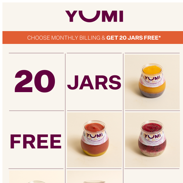 Get 20 FREE jars of our best-selling baby food!