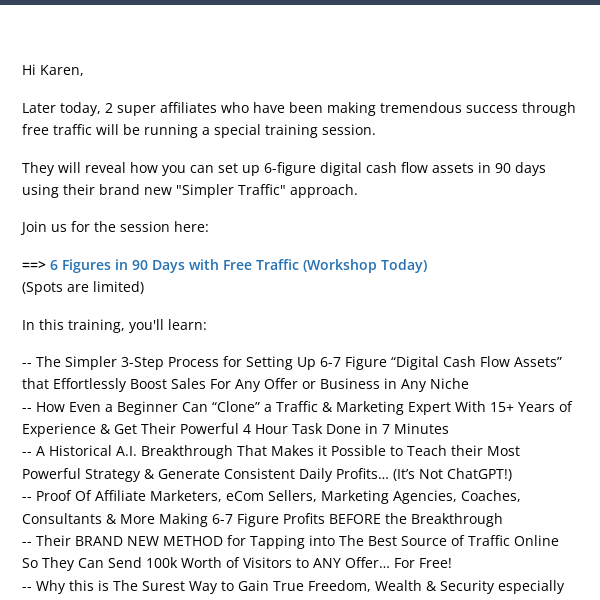 6 Figures in 90 Days with Free Traffic (Workshop Today)