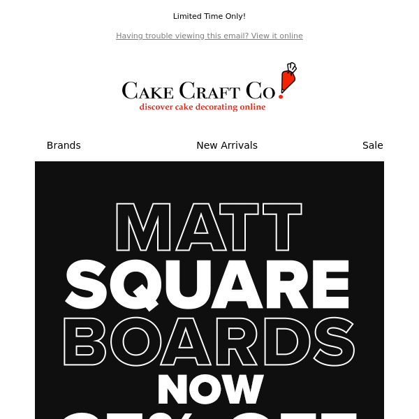 Get 25% OFF 🔥 Matt Black + White 5mm MDF Square Cake Boards!