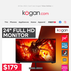 🖥️ 24" Full HD FreeSync Monitor Only $179! Only While Stocks Last!
