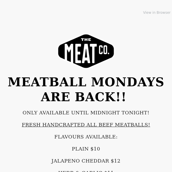 Meatball Mondays are back!