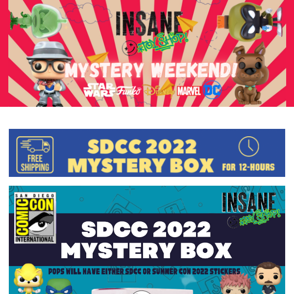 💥SDCC 2022 Mystery Box + Vinyl Soda Con &👽 She-Hulk Pops are up!