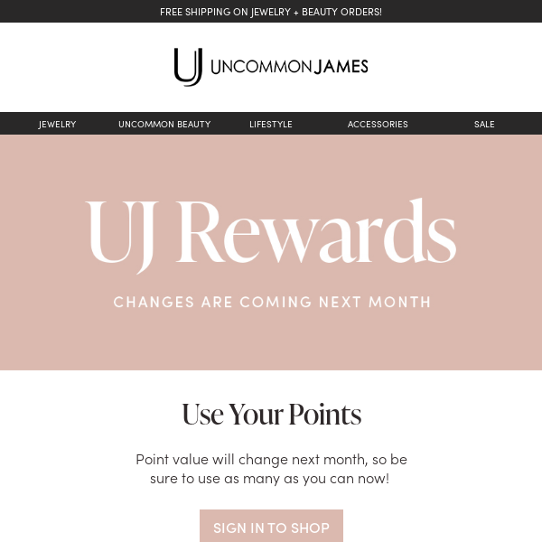 UJ Rewards is changing next month