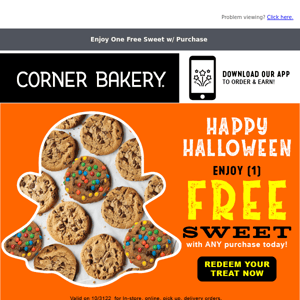 No Tricks, Just Treats! Here's a FREE SWEET