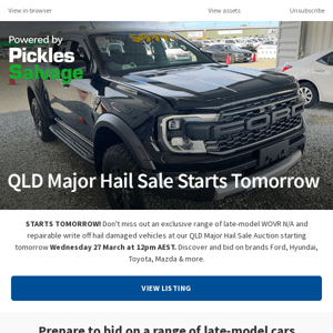 QLD Major Hail Sale - Starts Tomorrow