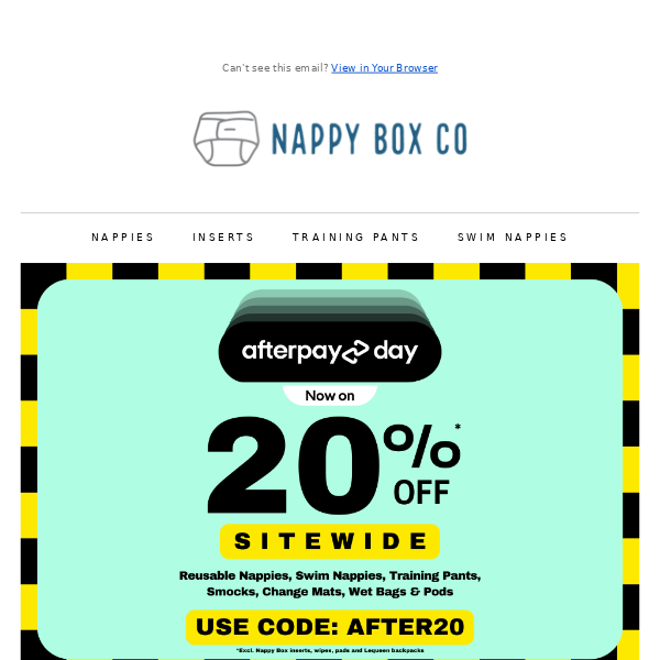 🔥Afterpay Day 20% SITEWIDE Starts NOW🔥