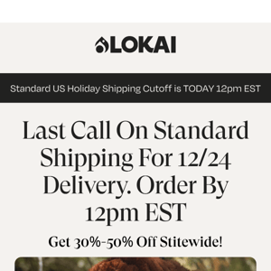 Last Call on STANDARD Shipping for 12/24!
