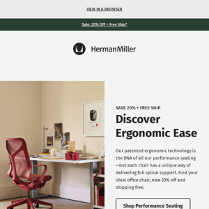 20% off ergonomic office chairs