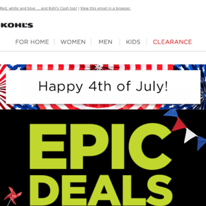 Happy 4th! Get the party started with Epic Deals. 🎆