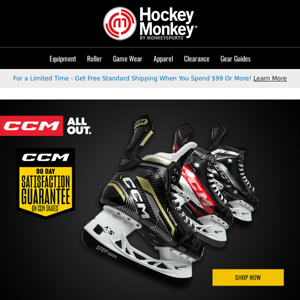 Act Now! CCM 90 Day Skate Guarantee Ending Soon