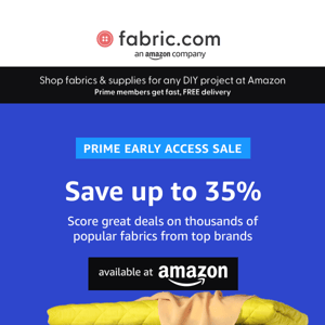 ⏲️ Time is Running out ⏲️ Save up to 35% on Thousands of Fabrics