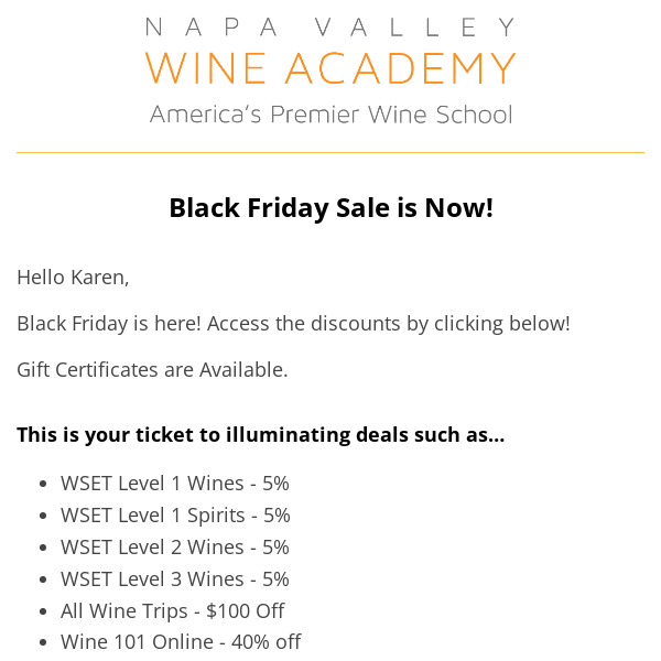 Black Friday Sale is Now! Access Discounts on WSET & Wine Trips