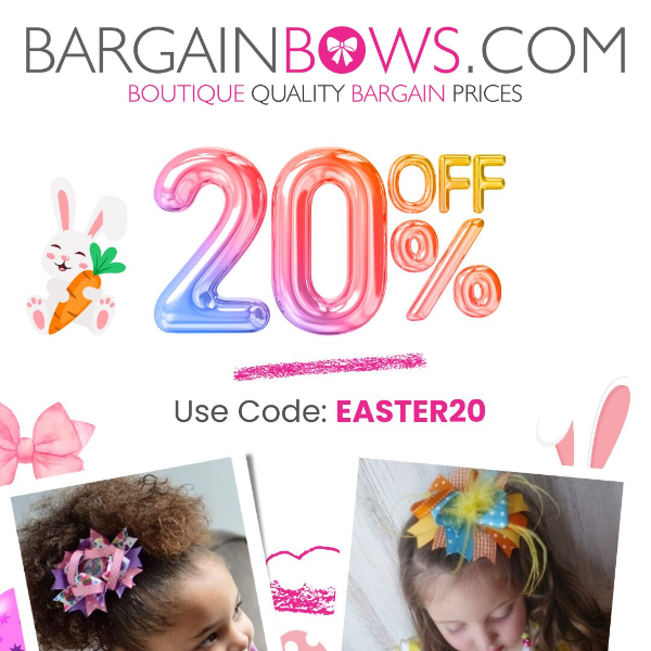 20% Off Easter Sale Ends Soon 🐇🎀