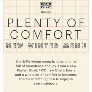 Our NEW Winter Menu